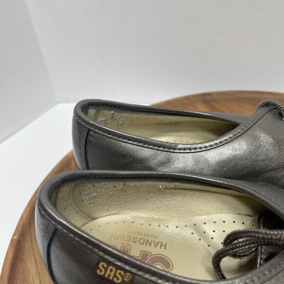 SAS Womens Soft Step Heel Leather Moccasins Size 7M Pewter‎ Gray - Picture 12 of 16